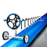 NNEDSZ  10.5x4.2m Solar Swimming Pool Cover Roller Blanket Bubble Heater