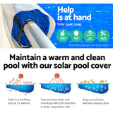 NNEDSZ Solar Swimming Pool Cover Blanket Bubble Roller Adjustable 8 X 4.2M