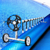 NNEDSZ  8x4.2m Pool Cover Roller Combo Solar Blanket Swimming Covers Bubble