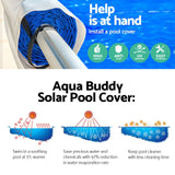 NNEDSZ Aquabuddy Swimming Pool Cover Pools Roller Wheel Solar Blanket 500 Micron 9.5X5M
