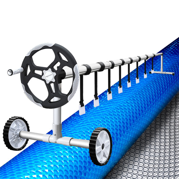 NNEDSZ Solar Swimming Pool Cover Blanket Roller Wheel Adjustable 9.5 X 5m