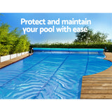 NNEDSZ Swimming Pool Cover Roller Reel Adjustable Solar Thermal Blanket Blue
