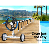 NNEDSZ Swimming Pool Cover Roller Reel Adjustable Solar Thermal Blanket Blue