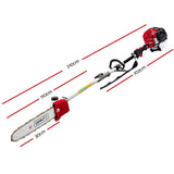 NNEDSZ 65CC Pole Chainsaw Hedge Trimmer Brush Cutter Whipper Snipper Multi Tool