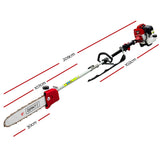 NNEDSZ 62CC Pole Chainsaw Petrol Chain Saw Brush Cutter Brushcutter Tree