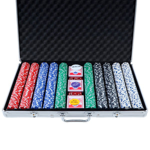 NNEDSZ Poker Chip Set 1000PC Chips TEXAS HOLDEM Casino Gambling Dice Cards