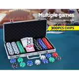 NNEDSZ Poker Chip Set 300PC Chips TEXAS HOLDEM Casino Gambling Dice Cards