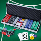 NNEDSZ Poker Chip Set 500PC Chips TEXAS HOLDEM Casino Gambling Dice Cards