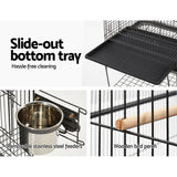 NNEDSZ Large Bird Cage with Perch - Black