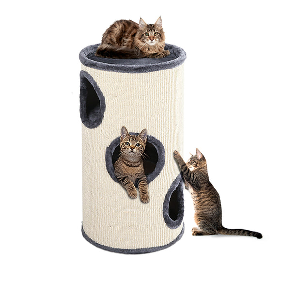 NNEDSZ Cat Tree 70cm Trees Scratching Post Scratcher Tower Condo House Furniture Wood