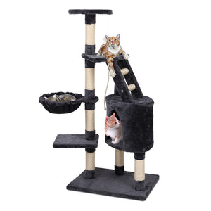 NNEDSZ Cat Tree 120cm Trees Scratching Post Scratcher Tower Condo House Furniture Wood Multi Level