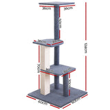 NNEDSZ Cat Tree 124cm Trees Scratching Post Scratcher Tower Condo House Furniture Wood Steps