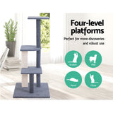 NNEDSZ Cat Tree 124cm Trees Scratching Post Scratcher Tower Condo House Furniture Wood Steps