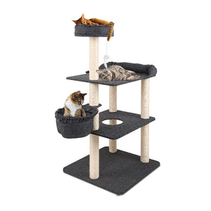 NNEDSZ Cat Tree 132cm Trees Scratching Post Scratcher Tower Condo House Furniture Wood