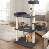 NNEDSZ Cat Tree 132cm Trees Scratching Post Scratcher Tower Condo House Furniture Wood