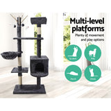 NNEDSZ Cat Tree 140cm Trees Scratching Post Scratcher Tower Condo House Furniture Wood
