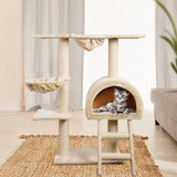 NNEDSZ Cat Tree 100cm Trees Scratching Post Scratcher Tower Condo House Furniture Wood Beige