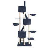 NNEDSZ Cat Tree 244cm Trees Scratching Post Scratcher Tower Condo House Furniture Wood