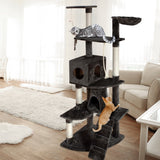 NNEDSZi.Pet Cat Tree 193cm Trees Scratching Post Scratcher Tower Condo House Furniture Wood