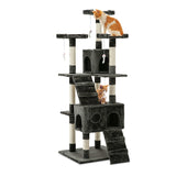 NNEDSZ Cat Tree 180cm Trees Scratching Post Scratcher Tower Condo House Furniture Wood