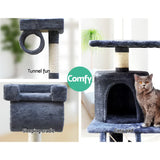 NNEDSZ Cat Tree 141cm Trees Scratching Post Scratcher Tower Condo House Furniture Wood