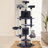 NNEDSZ Cat Tree 203cm Trees Scratching Post Scratcher Tower Condo House Furniture Wood