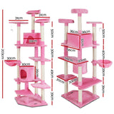 NNEDSZ Cat Tree 203cm Trees Scratching Post Scratcher Tower Condo House Furniture Wood Pink