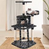 NNEDSZ Cat Tree 120cm Trees Scratching Post Scratcher Tower Condo House Furniture Wood 120cm