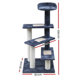 NNEDSZ Cat Tree 100cm Trees Scratching Post Scratcher Tower Condo House Furniture Wood Steps
