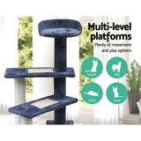 NNEDSZ Cat Tree 100cm Trees Scratching Post Scratcher Tower Condo House Furniture Wood Steps