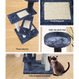 NNEDSZ Cat Tree 100cm Trees Scratching Post Scratcher Tower Condo House Furniture Wood Steps
