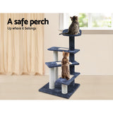 NNEDSZ Cat Tree 100cm Trees Scratching Post Scratcher Tower Condo House Furniture Wood Steps