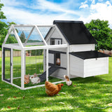 NNEDSZ Chicken Coop Rabbit Hutch Large House Run Cage XL Pet Hutch Bunny Wooden