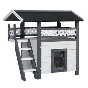NNEDSZ Cat House Shelter Rabbit Hutch Outdoor Wooden Small Dog Pet Houses Kennel