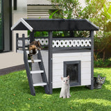NNEDSZ Cat House Shelter Rabbit Hutch Outdoor Wooden Small Dog Pet Houses Kennel