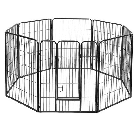NNEDSZ 8 Panel Pet Dog Playpen Puppy Exercise Cage Enclosure Fence Play Pen 80x100cm