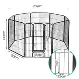 NNEDSZ 8 Panel Pet Dog Playpen Puppy Exercise Cage Enclosure Fence Play Pen 80x100cm
