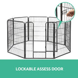 NNEDSZ 8 Panel Pet Dog Playpen Puppy Exercise Cage Enclosure Fence Play Pen 80x100cm