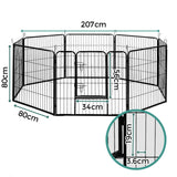 NNEDSZ 8 Panel Pet Dog Playpen Puppy Exercise Cage Enclosure Fence Play Pen 80x80cm