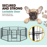 NNEDSZ 8 Panel Pet Dog Playpen Puppy Exercise Cage Enclosure Fence Play Pen 80x80cm