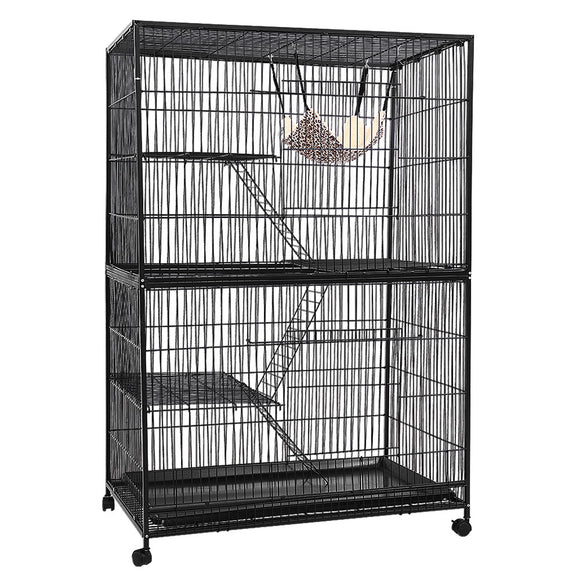 NNEDSZ 4 Level Rabbit Cage Bird Ferret Parrot Aviary Cat Hamster Castor 142cm