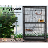 NNEDSZ 4 Level Rabbit Cage Bird Ferret Parrot Aviary Cat Hamster Castor 142cm