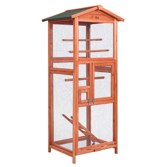 NNEDSZ Bird Cage Wooden Pet Cages Aviary Large Carrier Travel Canary Cockatoo Parrot XL