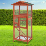 NNEDSZ Bird Cage Wooden Pet Cages Aviary Large Carrier Travel Canary Cockatoo Parrot XL