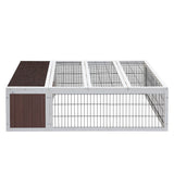 NNEDSZ Wooden Rabbit Hutch Chicken Coop Run Cage Habitat House Outdoor Large
