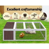 NNEDSZ Wooden Rabbit Hutch Chicken Coop Run Cage Habitat House Outdoor Large