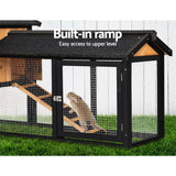 NNEDSZ Rabbit Hutch Hutches Large Metal Run Wooden Cage Waterproof Outdoor Pet House Chicken Coop Guinea Pig Ferret Chinchilla Hamster 165cm x 52cm x 86cm