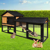 NNEDSZ Rabbit Hutch Hutches Large Metal Run Wooden Cage Waterproof Outdoor Pet House Chicken Coop Guinea Pig Ferret Chinchilla Hamster 165cm x 52cm x 86cm