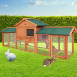 NNEDSZ Rabbit Hutch Hutches Large Metal Run Wooden Cage Chicken Coop Guinea Pig
