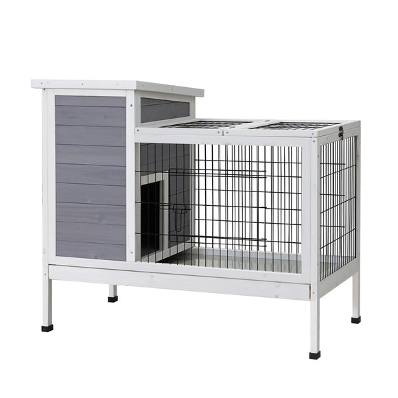 NNEDSZ Rabbit Hutch Chicken Coop Wooden Ferret Cage Habitat House Outdoor Large